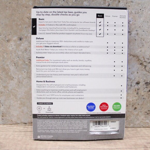Intuit - TurboTax Basic Federal + Efile 2020 (1-User) - Mac OS, Windows NEW - Picture 2 of 4